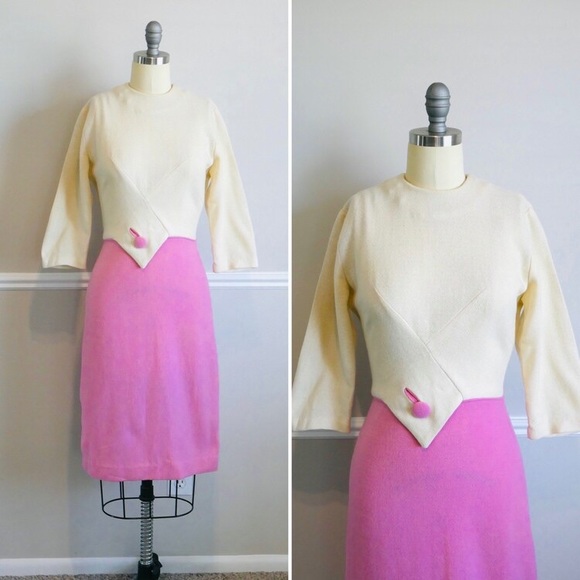 Gorgeous Vintage 1950s / 1960s Wool Dress - Picture 1 of 8